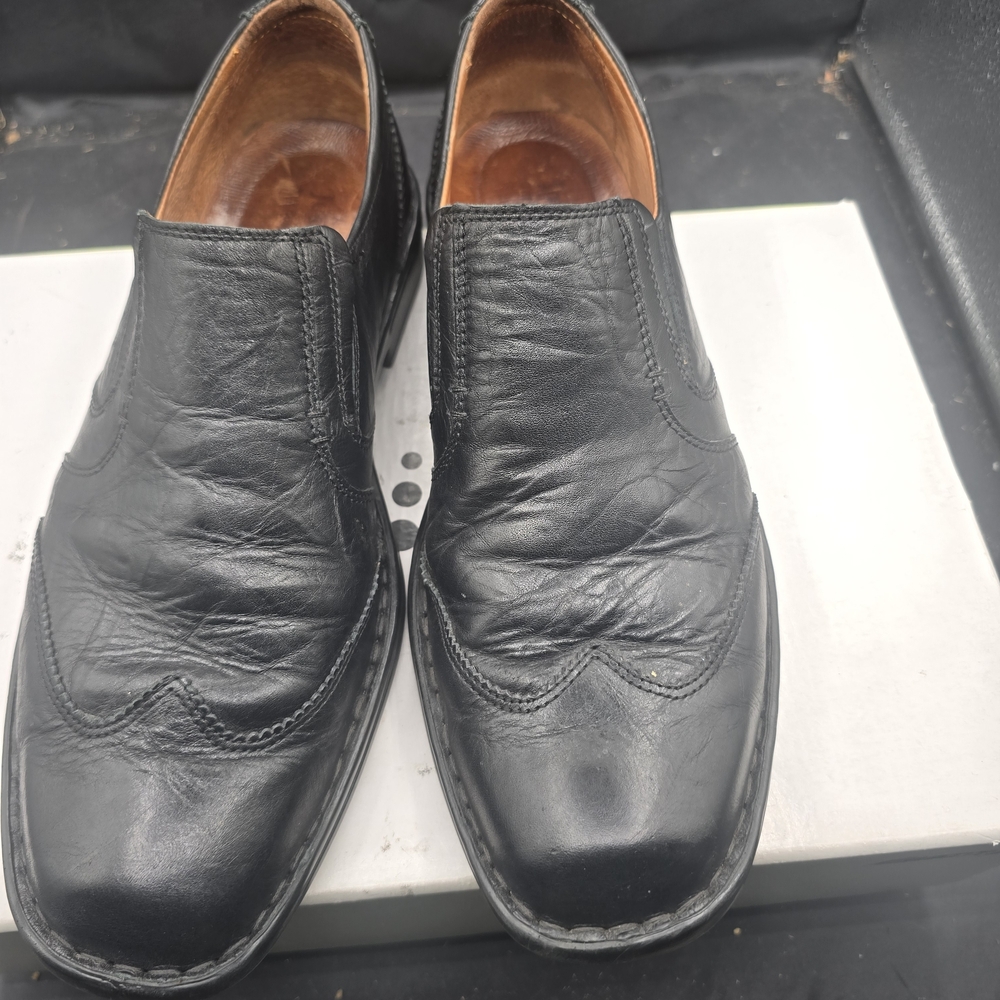 Josef‎ Seibel Black Leather Men's Slip-On Loafers